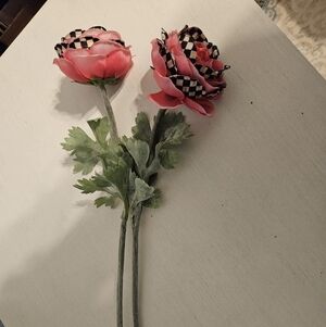 Pink and Black Floral Accent by